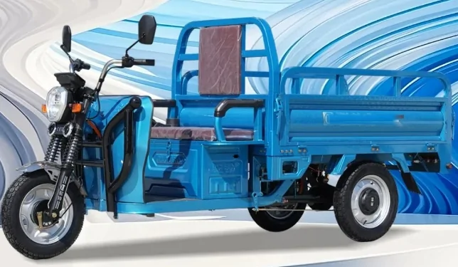 DLX C02 open cargo tricycle, front-side view